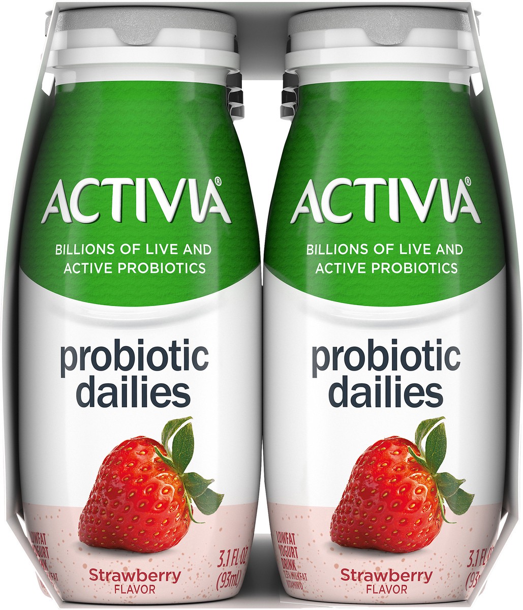 slide 8 of 11, Activia Probiotic Dailies Strawberry Lowfat Yogurt Drinks, Delicious Daily Probiotic Yogurt Smoothie Drinks to Help Support Gut Health, 8 Ct, 3.1 FL OZ, 8 ct; 3.1 fl oz