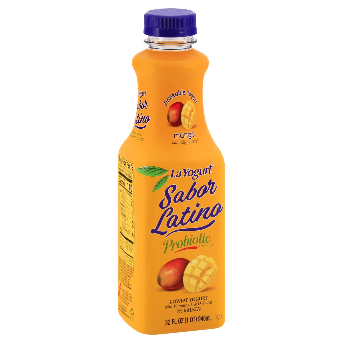 slide 8 of 9, La Yogurt Sabor Latino Lowfat Mango Drinkable Yogurt 32 oz, 32 oz