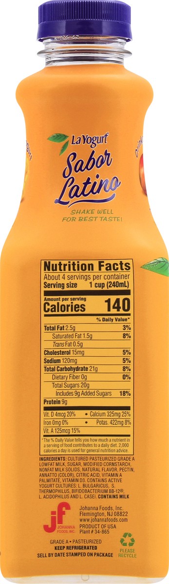slide 7 of 9, La Yogurt Sabor Latino Lowfat Mango Drinkable Yogurt 32 oz, 32 oz