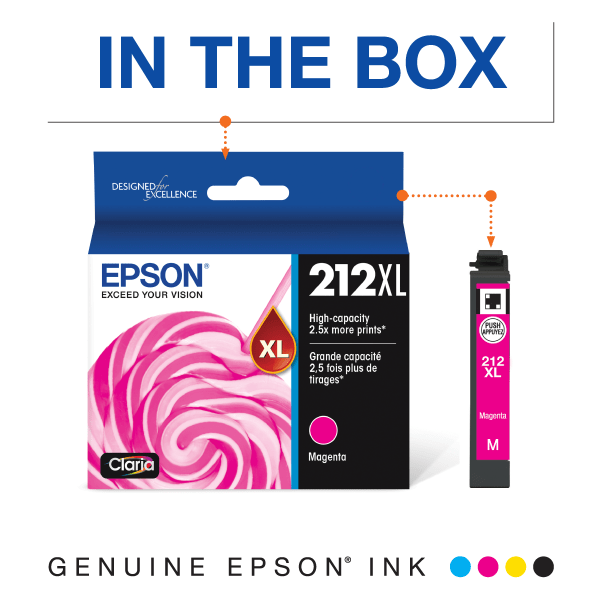 slide 4 of 5, Epson Claria High Yield Cyan Ink Cartridge, T212Xl220-S, 212xl, 1 ct
