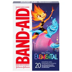 BAND-AID Brand Bandages, Disney's Elemental Characters, Assorted Sizes, 20 Count
