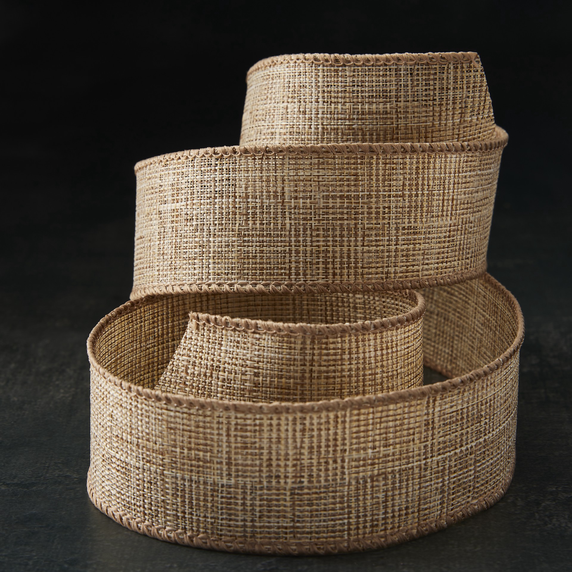 slide 4 of 4, 1.5" X 3yd. Textured Wired Linen Ribbon By Celebrate It, 1.5 in x 3 yd