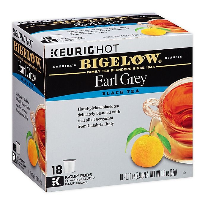 slide 1 of 4, Bigelow Earl Grey Black Tea Keurig K-Cup Pods, 18 ct