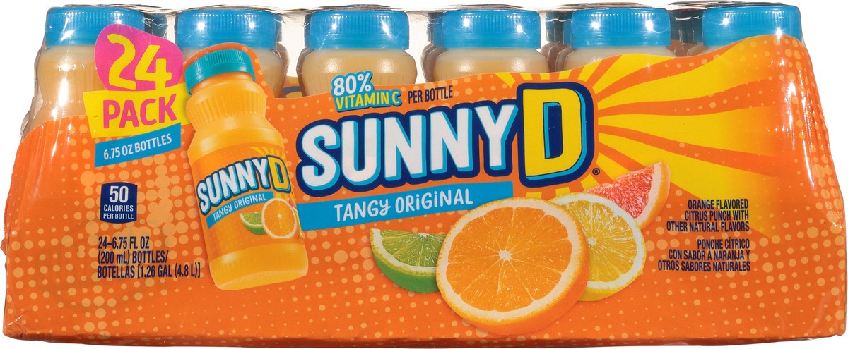 slide 6 of 9, Sunny D Sunnyd Tangy Original Orange Juice Drink, 24 Count, 6.75 Fl Oz Bottles, 24 ct