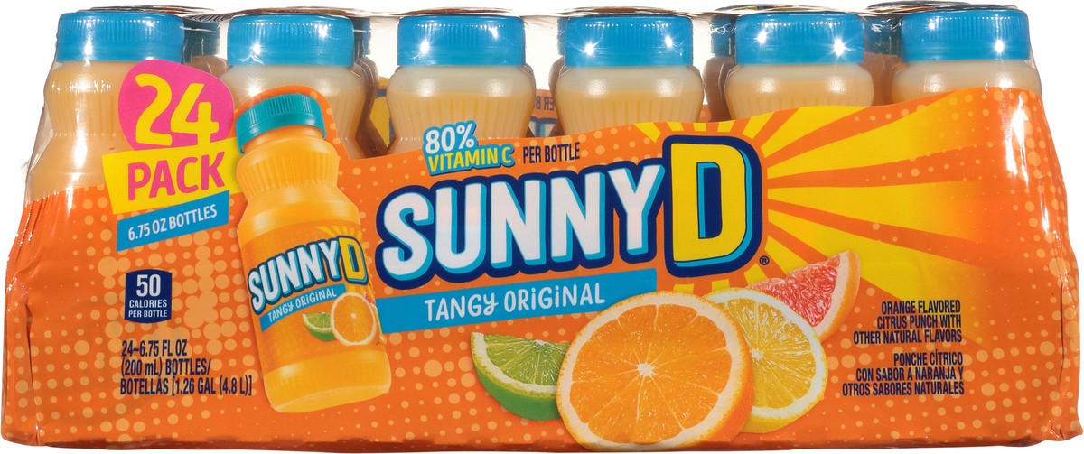 slide 9 of 9, Sunny D Sunnyd Tangy Original Orange Juice Drink, 24 Count, 6.75 Fl Oz Bottles, 24 ct