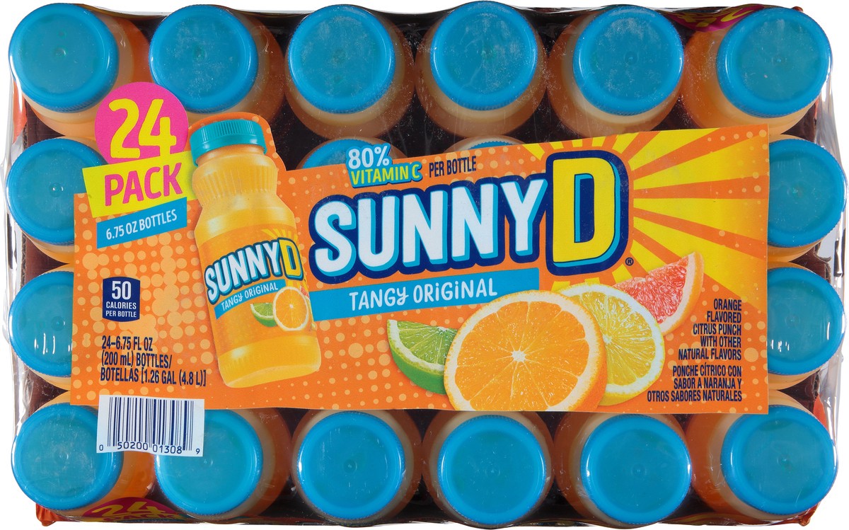 slide 5 of 9, Sunny D Sunnyd Tangy Original Orange Juice Drink, 24 Count, 6.75 Fl Oz Bottles, 24 ct