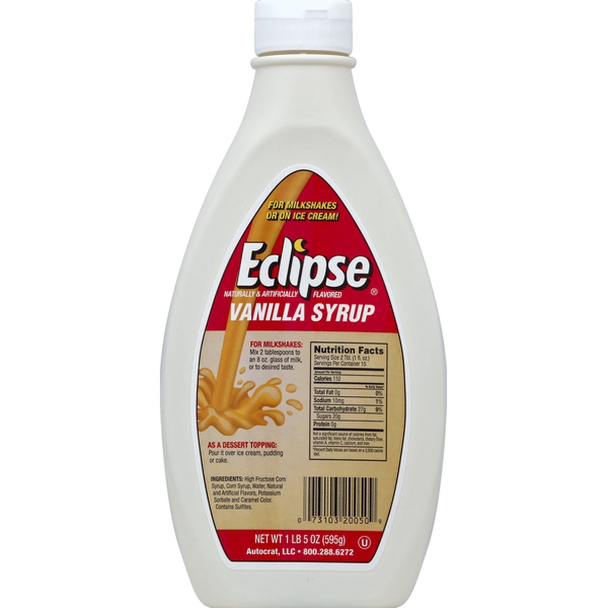 slide 1 of 1, Eclipse Vanilla Syrup, 21 oz