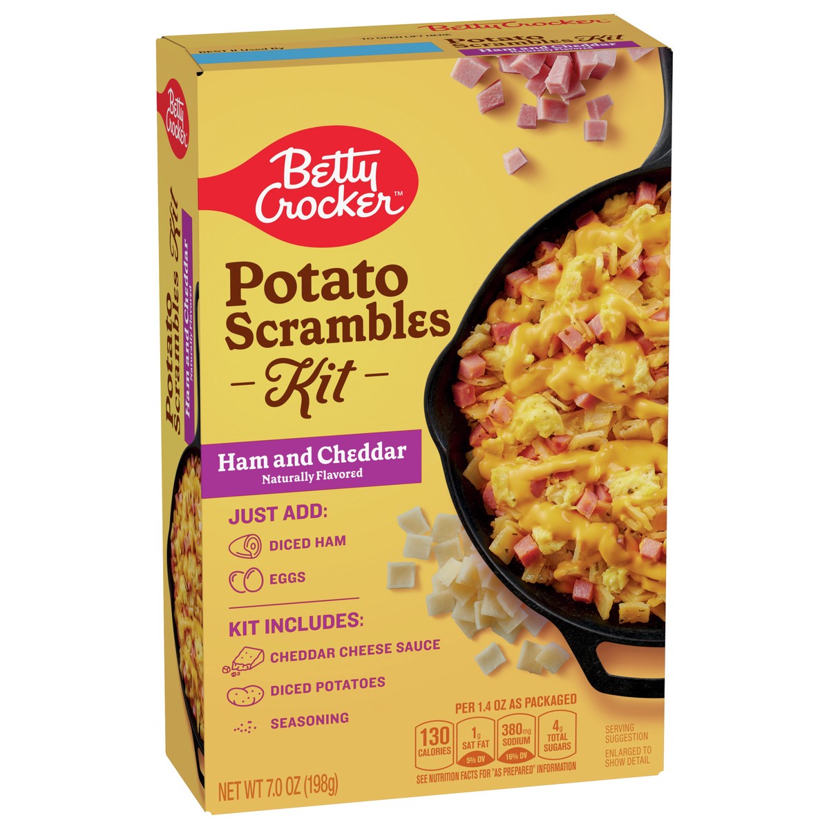 slide 8 of 8, Betty Crocker Potato Scrambles Kit, Ham and Cheddar, 7 oz., 7 oz