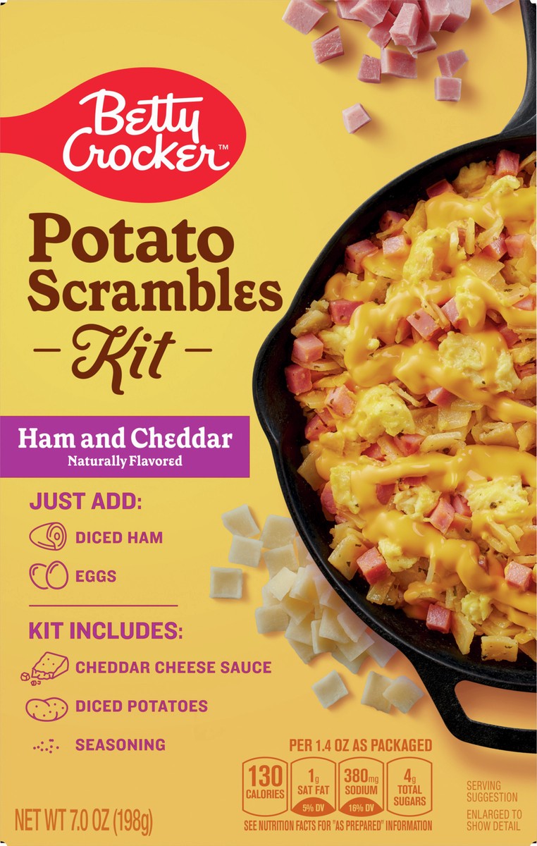 slide 4 of 8, Betty Crocker Potato Scrambles Kit, Ham and Cheddar, 7 oz., 7 oz