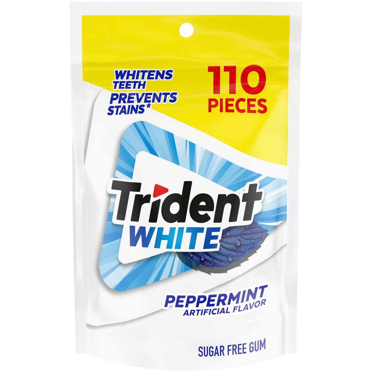 slide 10 of 14, Trident White Sugar Free Peppermint Gum 110 ea, 110 ct