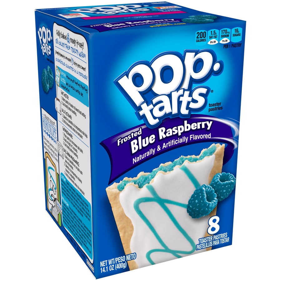 slide 2 of 7, Pop-Tarts Frosted Blue Raspberry Toaster Pastries, 8 ct