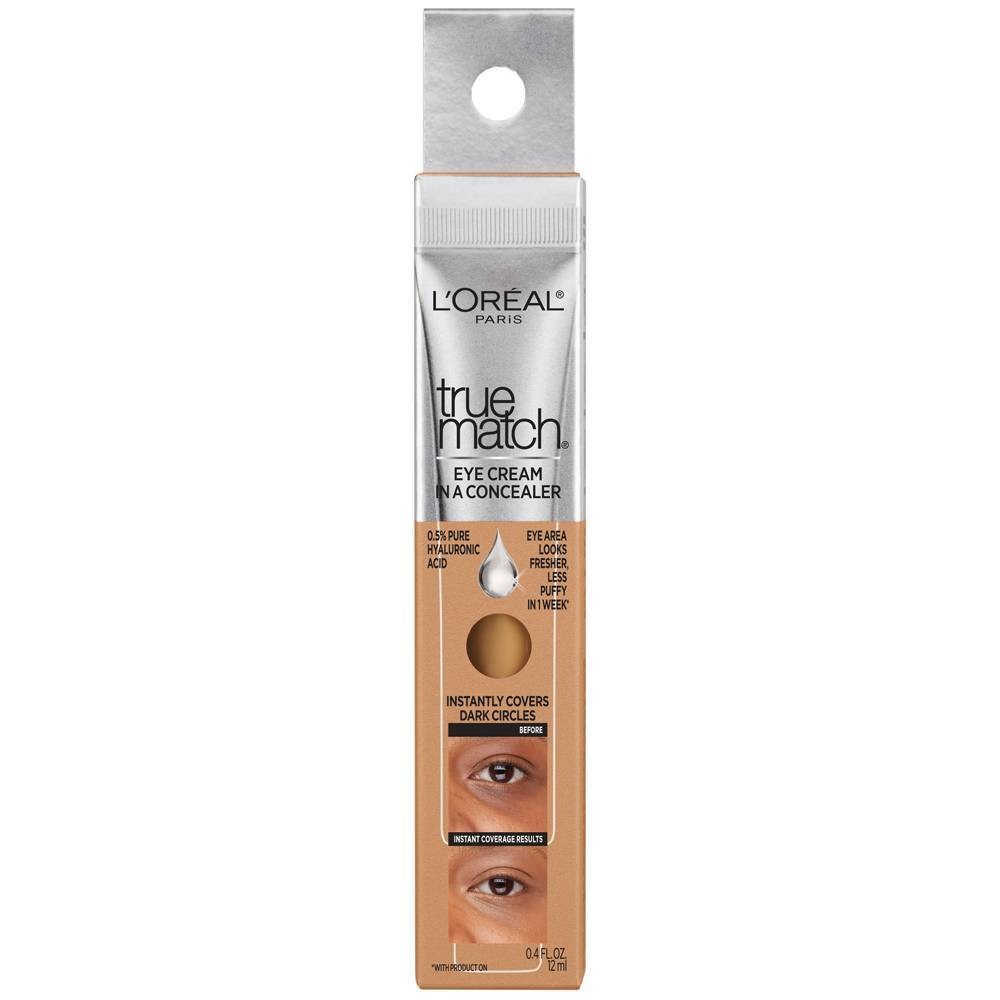 L'Oréal True Match Eye Cream In A Concealer With Hyaluronic Acid, Dark