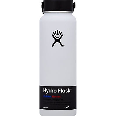 slide 1 of 1, Hydro Flask Wide Mouth Flex Cap White, 40 oz