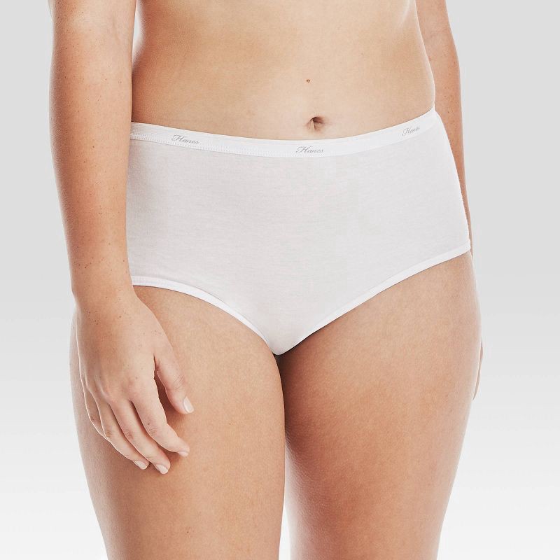 slide 3 of 5, Hanes Women's No Ride Up Cotton Briefs, White, Size 6, 6 ct