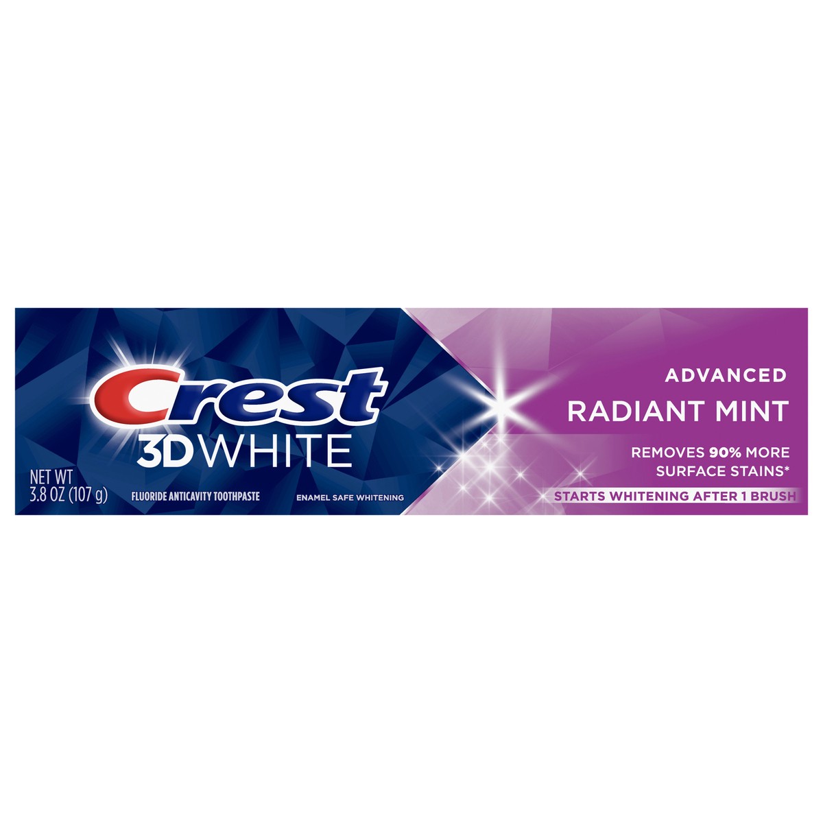 slide 4 of 9, Crest 3D White Advanced Radiant Mint, Teeth Whitening Toothpaste, 3.8 oz, 3.8 oz