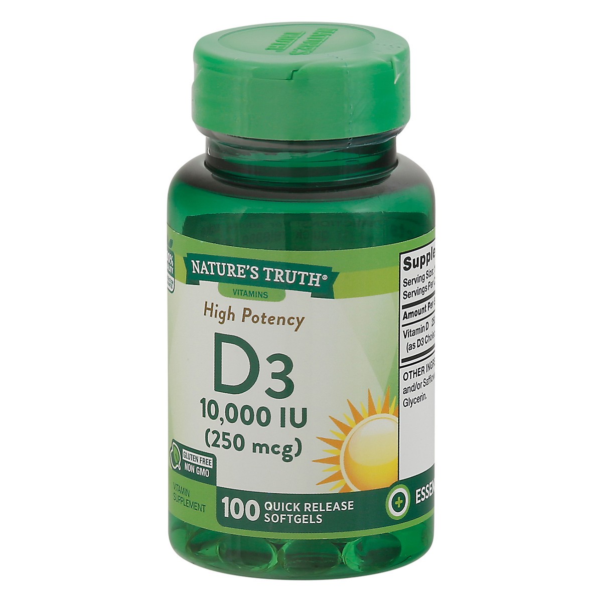 slide 9 of 9, Nature's Truth Vitamin D3 10,000 IU (250 mcg) 100 SG, 100 ct