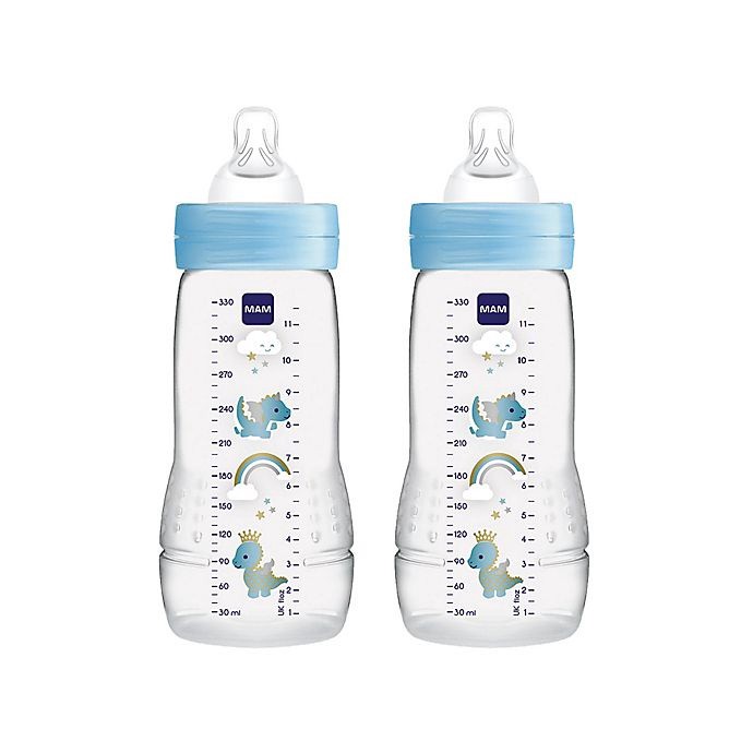 slide 2 of 9, MAM 11 oz. Easy Active Bottle - Blue, 2 ct