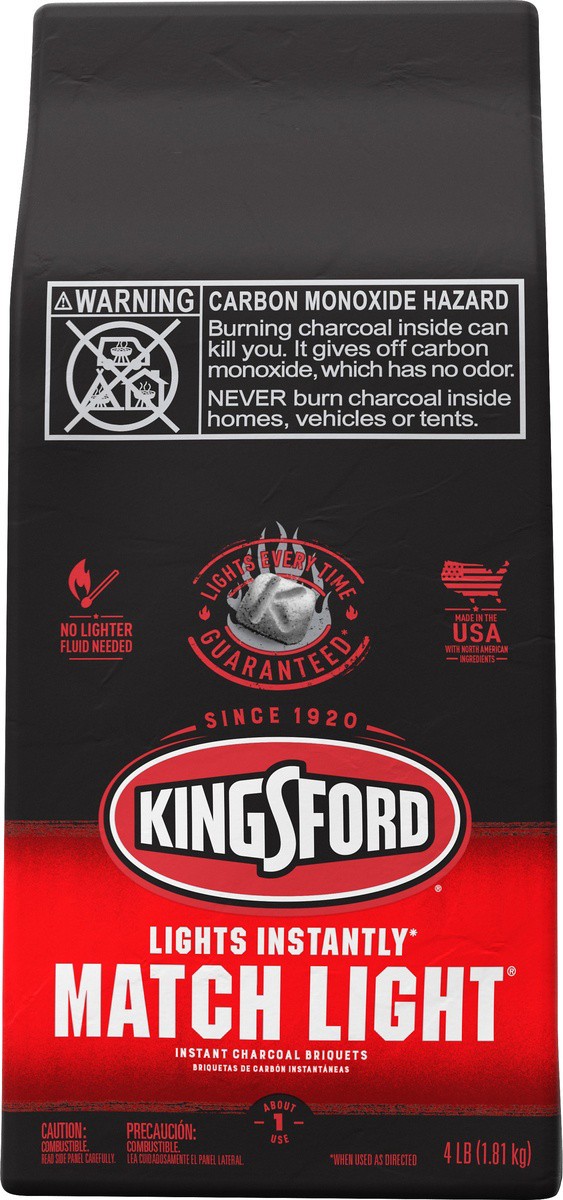 slide 6 of 13, Kingsford Match Light Instant Charcoal Briquettes, 4 lb