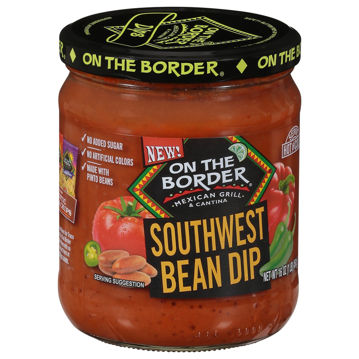 slide 2 of 9, On The Border 16 oz. On The Border Southwest Bean Dip, 16 oz