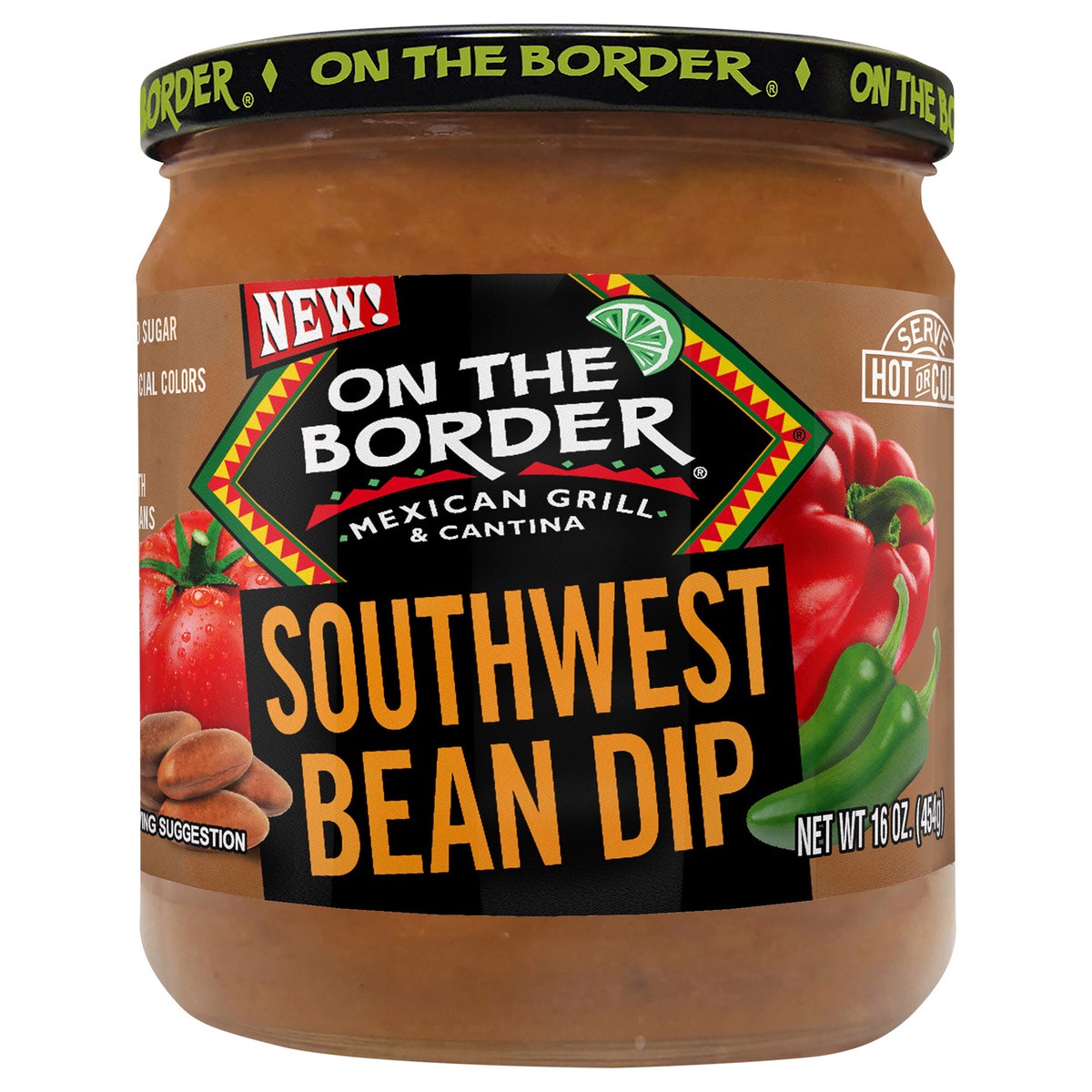 slide 1 of 9, On The Border 16 oz. On The Border Southwest Bean Dip, 16 oz