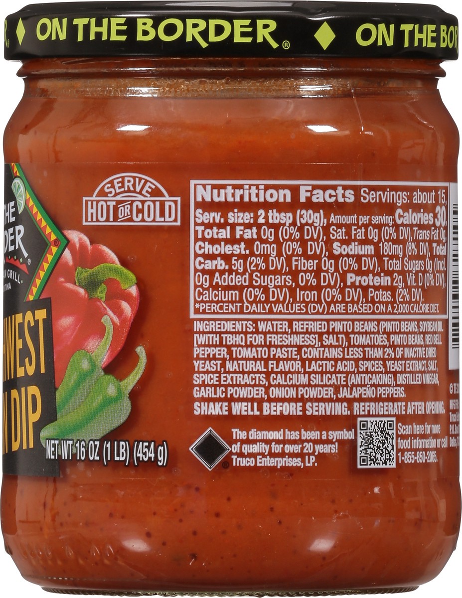 slide 5 of 9, On The Border 16 oz. On The Border Southwest Bean Dip, 16 oz