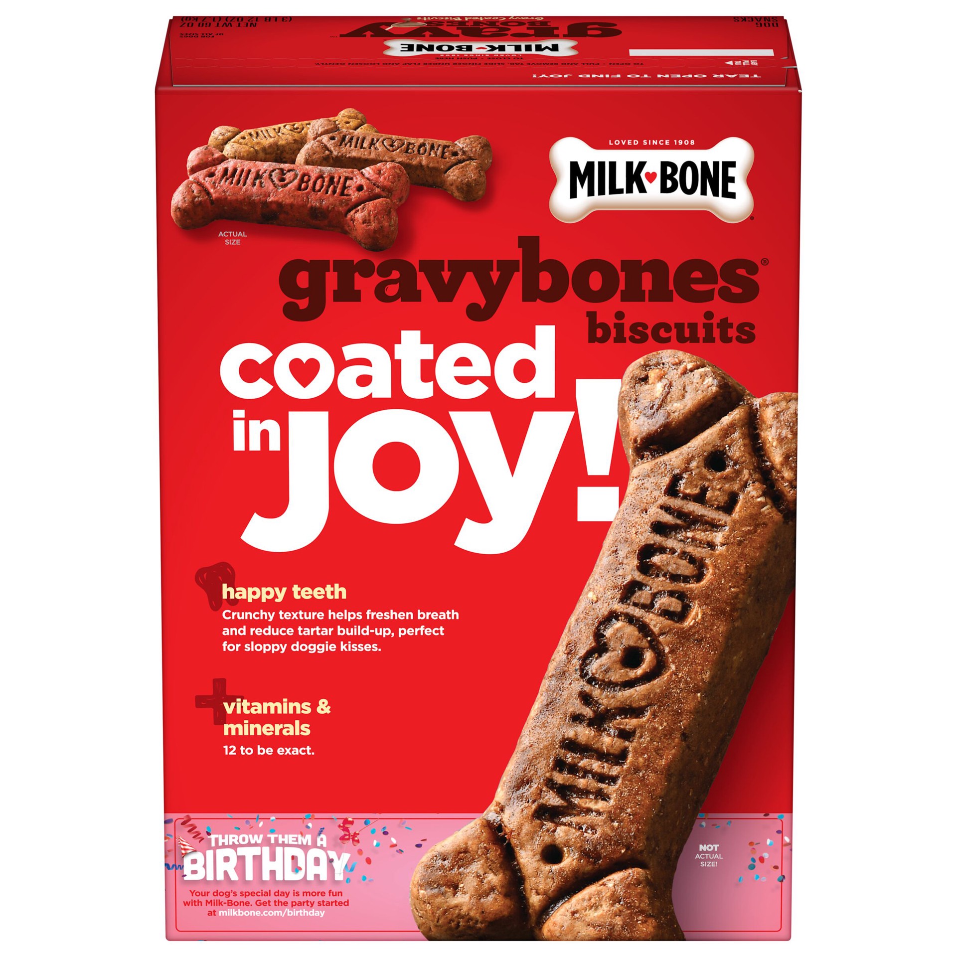 slide 3 of 9, Milk-Bone GravyBones Dog Biscuits - Small, 60 oz