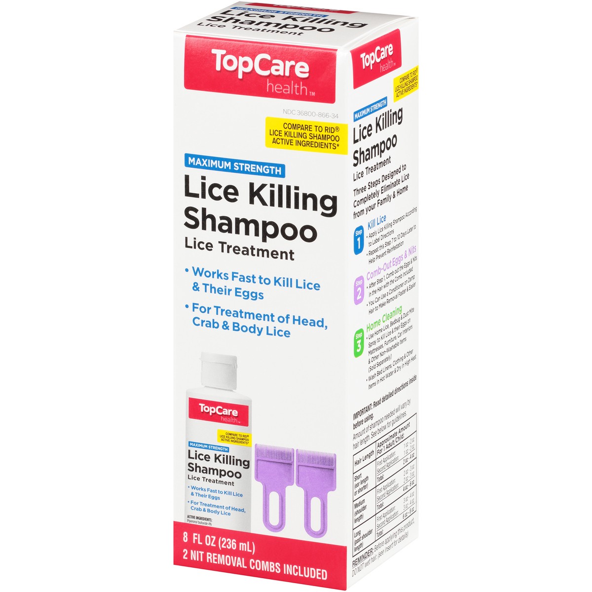 slide 3 of 8, TopCare Lice Killing Shampoo, 8 fl oz