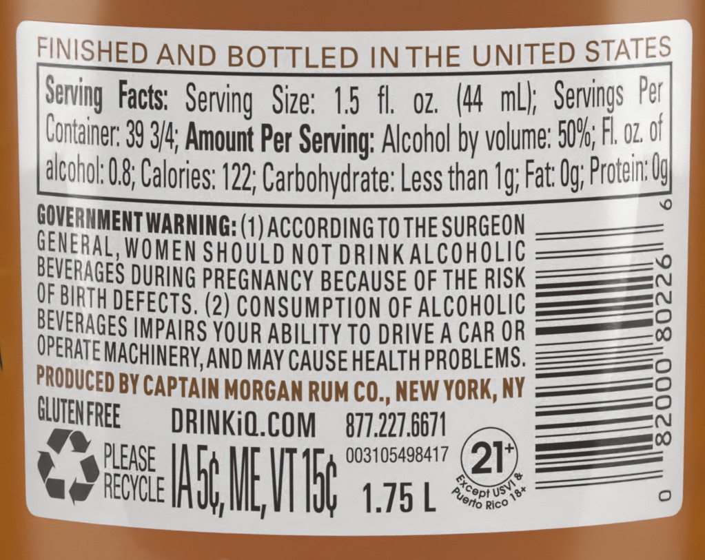 slide 3 of 4, Captain Morgan 100 Proof Spiced Rum, 1.75 L (PET), 1.75 liter