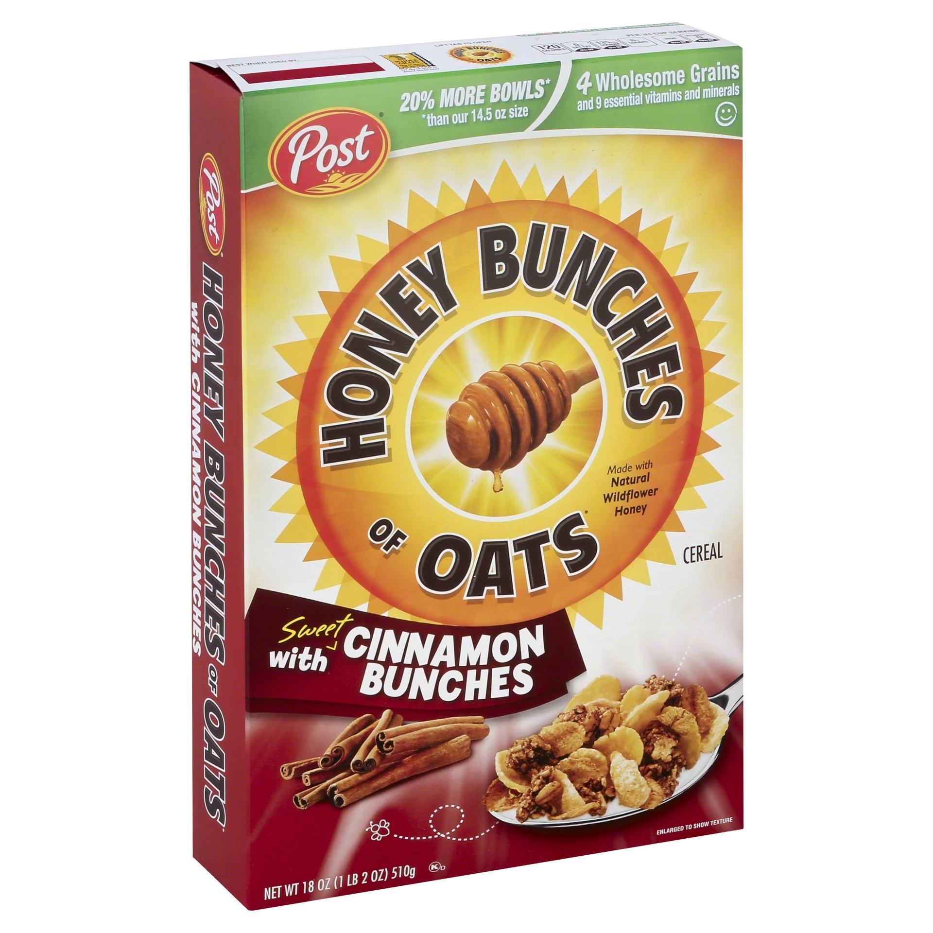 slide 1 of 5, Honey Bunches of Oats with Sweet Cinnamon Bunches, 18 oz