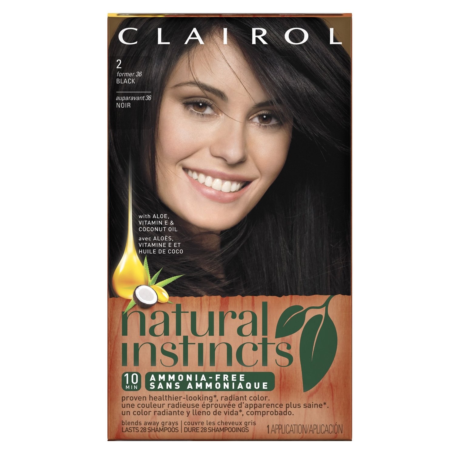 slide 1 of 1, Clairol Natural Instinct Black 2 (former 36) Haircolor, 1 ct