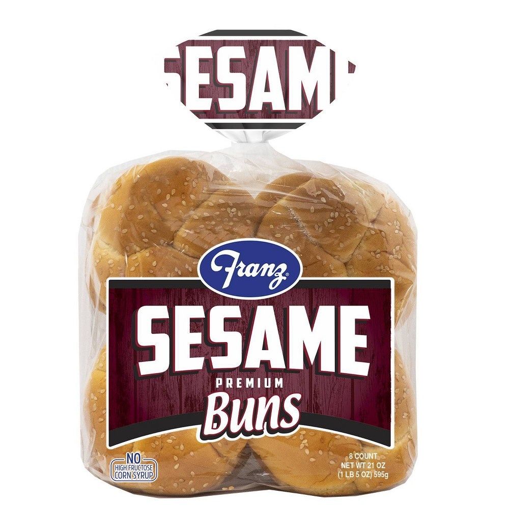 slide 2 of 4, Franz Sesame Premium Buns, 8 ct; 21 oz