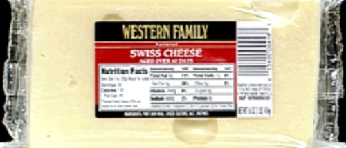 slide 1 of 1, Western Family Swiss Cheese, 16 oz