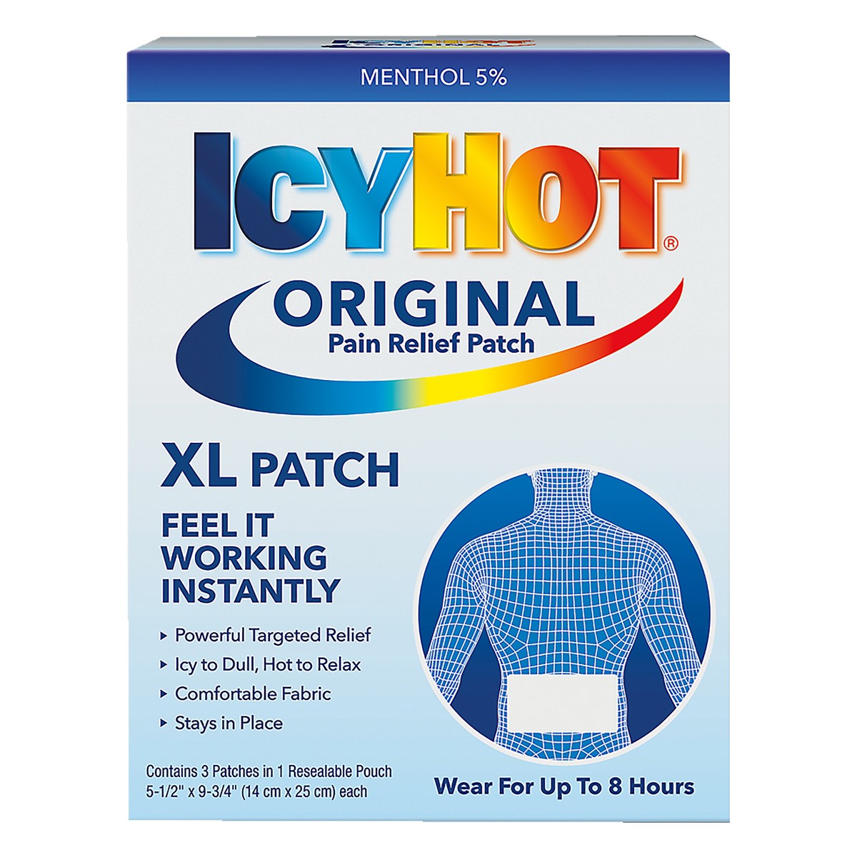 slide 1 of 12, Icy Hot Original Pain Relief Patch XL 3 ea, 3 ct