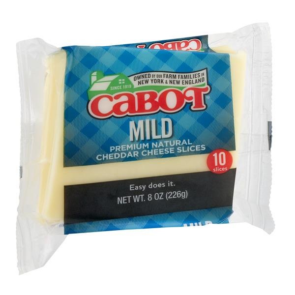slide 1 of 2, Cabot Mild Cheddar Cheese Slices, 8 oz