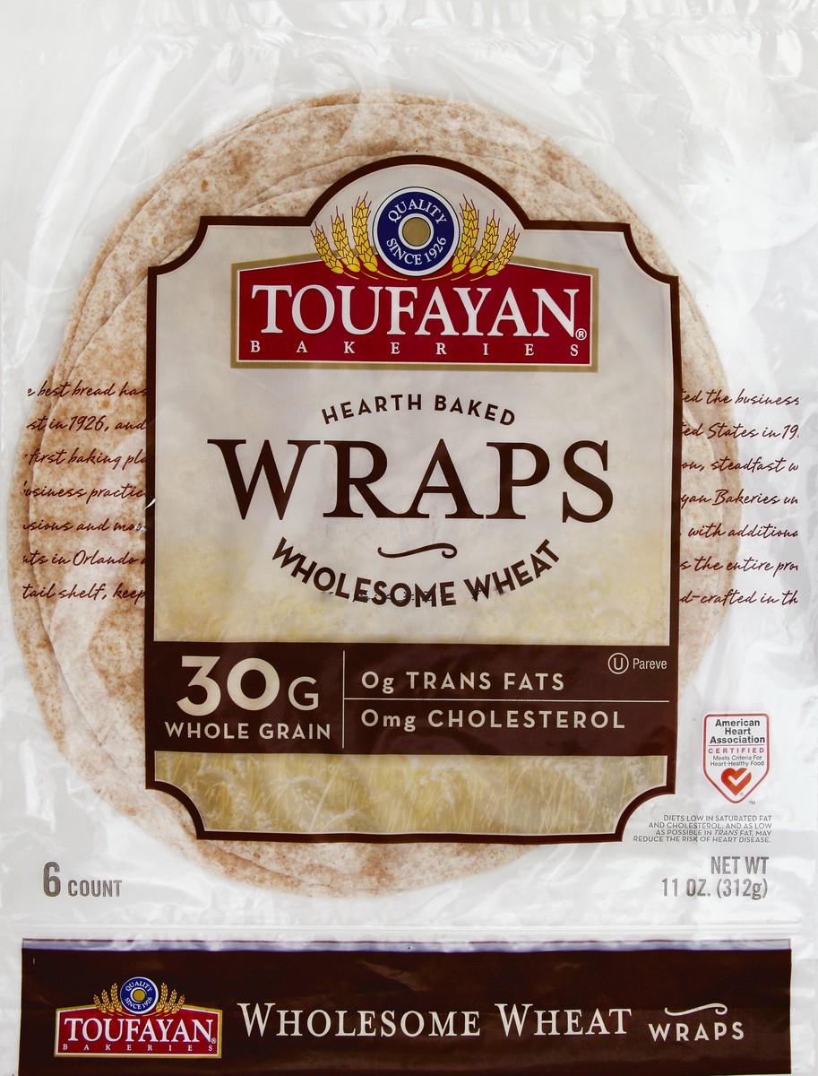 slide 5 of 5, Toufayan Bakeries Wholesome Wheat Wraps, 11 oz