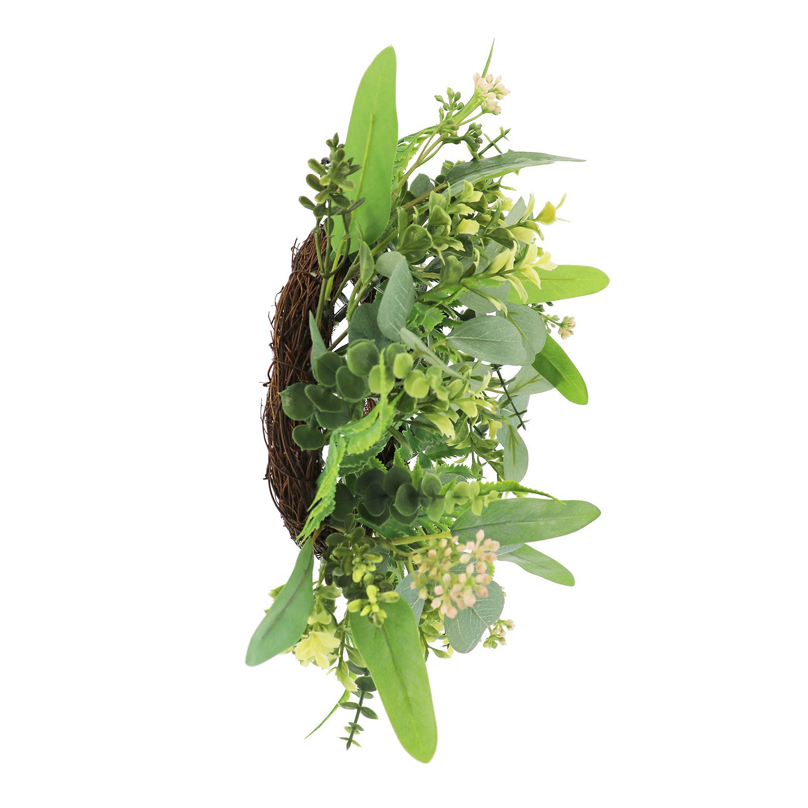 slide 3 of 3, 12" Mini Eucalyptus & Sedum Wreath By Ashland, 12 in x 12 in x 6 in