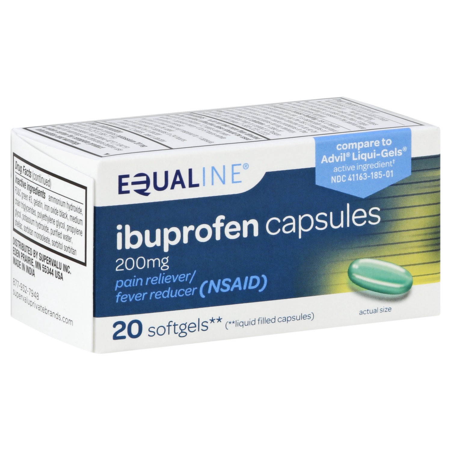 slide 1 of 1, Equaline Ibuprofen Softgels, 20 ct