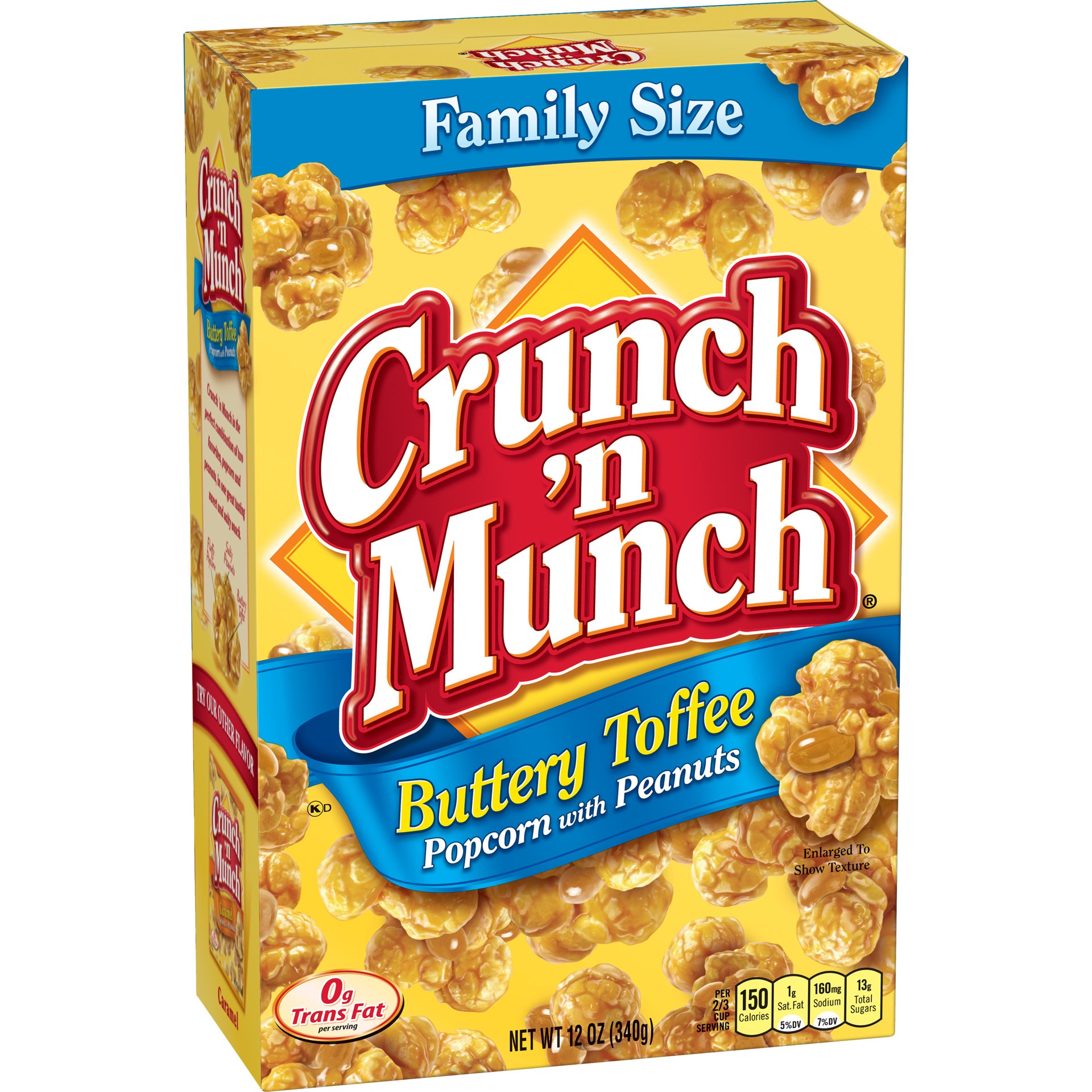 slide 5 of 5, Crunch 'n Munch Family Size Buttery Toffee Popcorn with Peanuts 12 oz, 12 oz