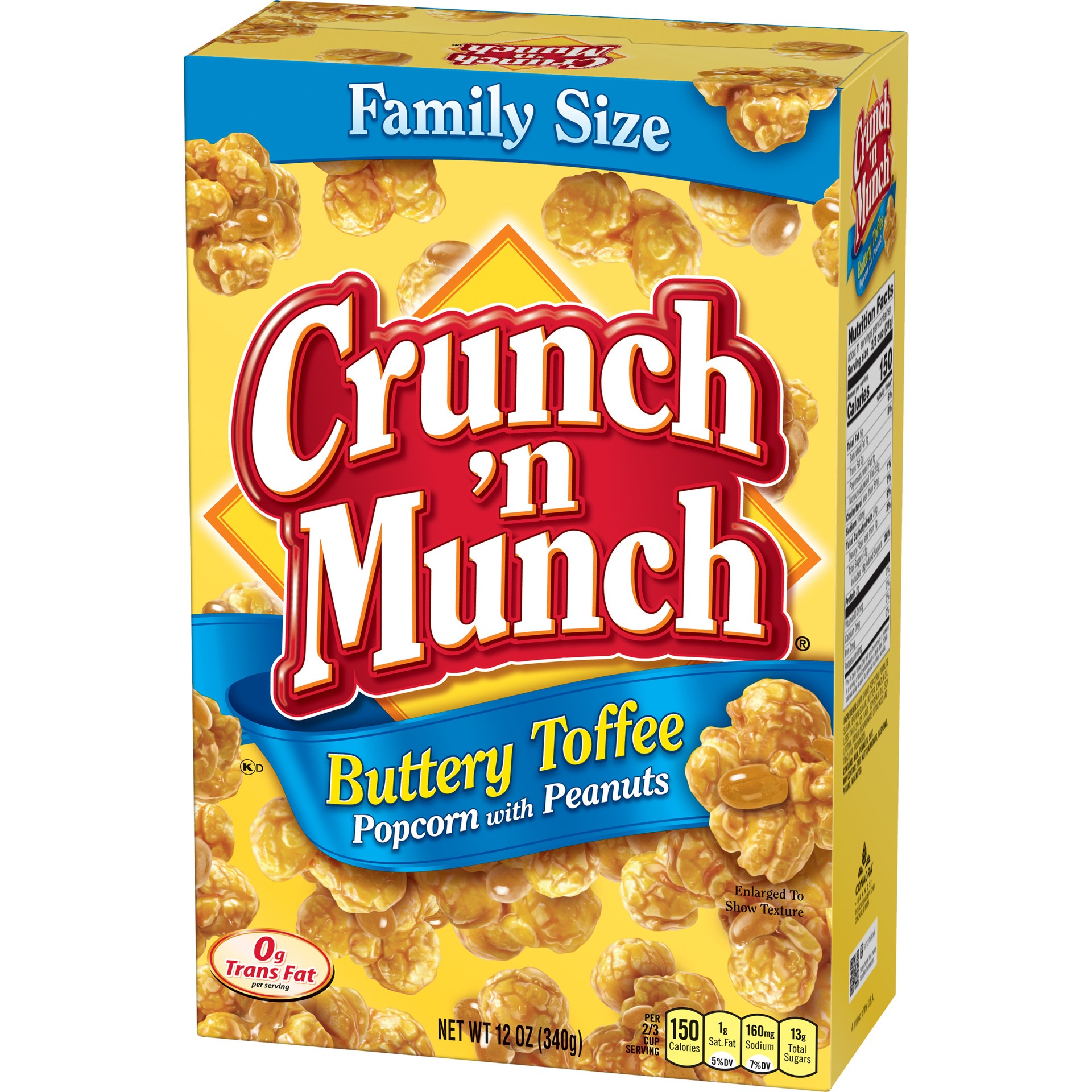 slide 4 of 5, Crunch 'n Munch Family Size Buttery Toffee Popcorn with Peanuts 12 oz, 12 oz