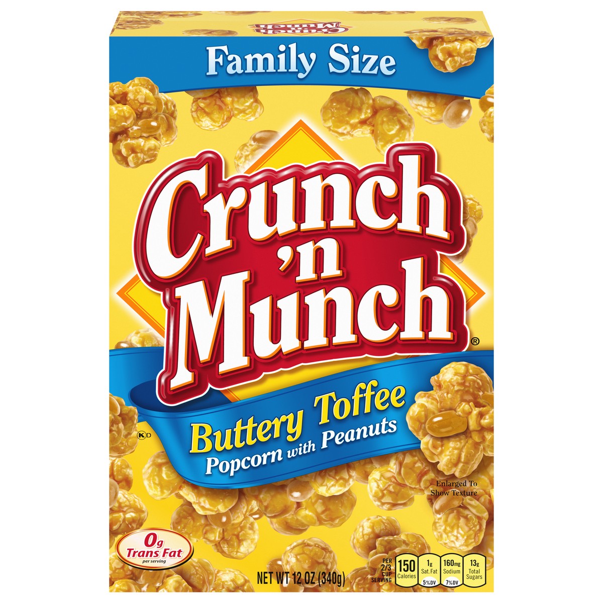 slide 1 of 5, Crunch 'n Munch Family Size Buttery Toffee Popcorn with Peanuts 12 oz, 12 oz