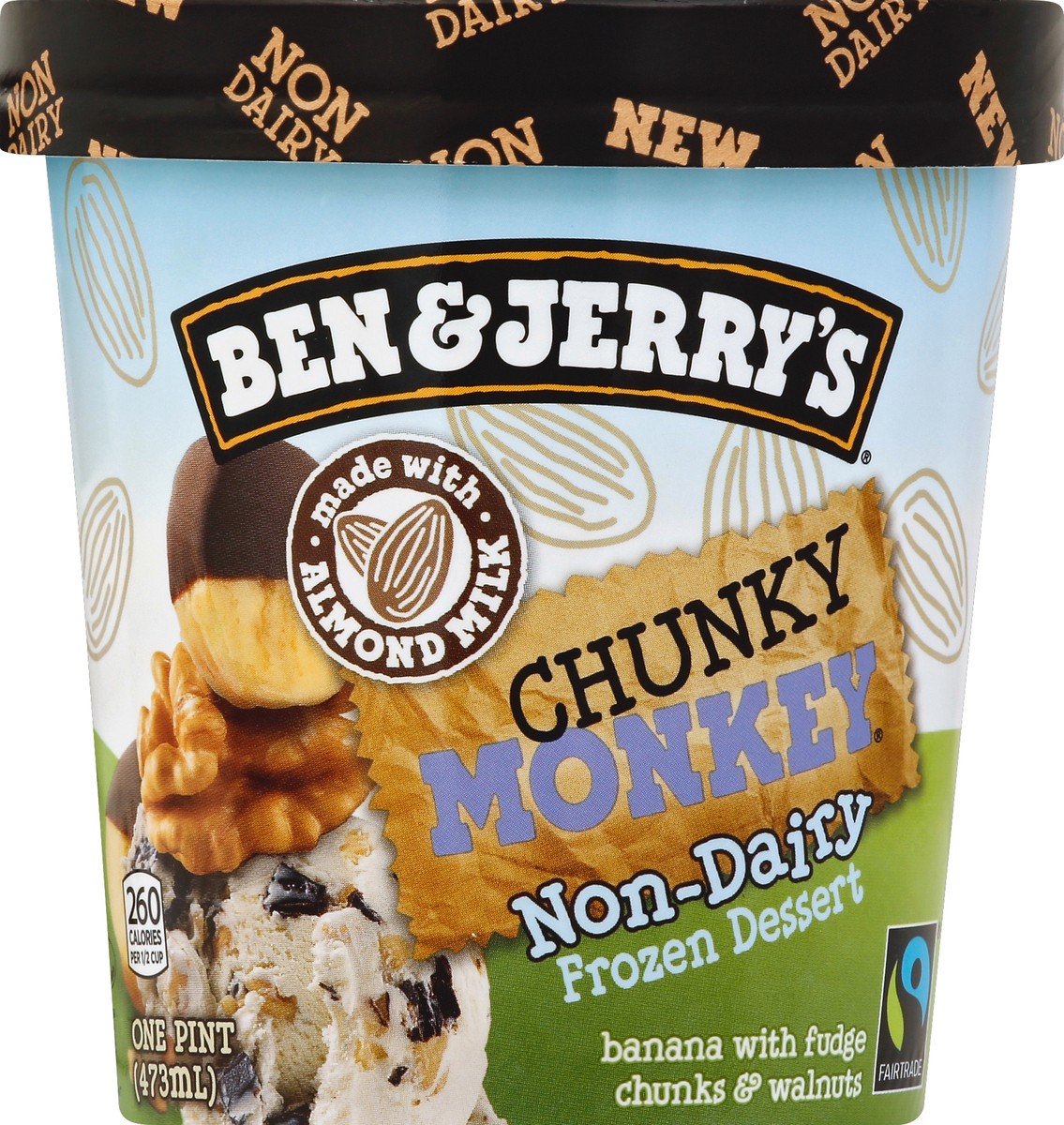 slide 3 of 3, Ben & Jerry's Non-Dairy Chunky Monkey Ice Cream, 1 pint