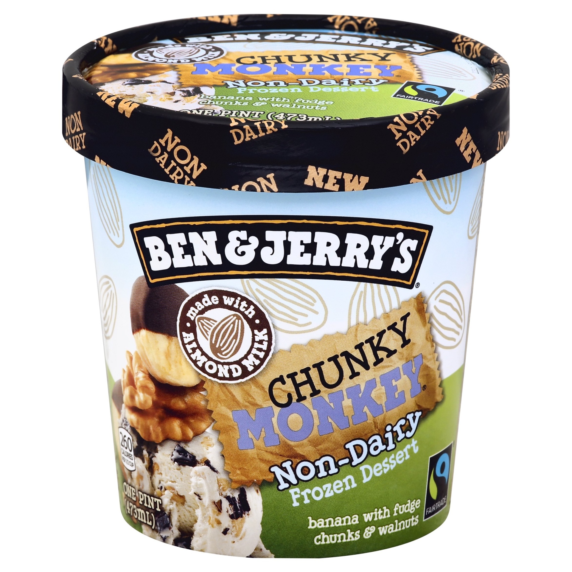 slide 1 of 2, Ben & Jerry's Non-Dairy Chunky Monkey Ice Cream, 1 pint