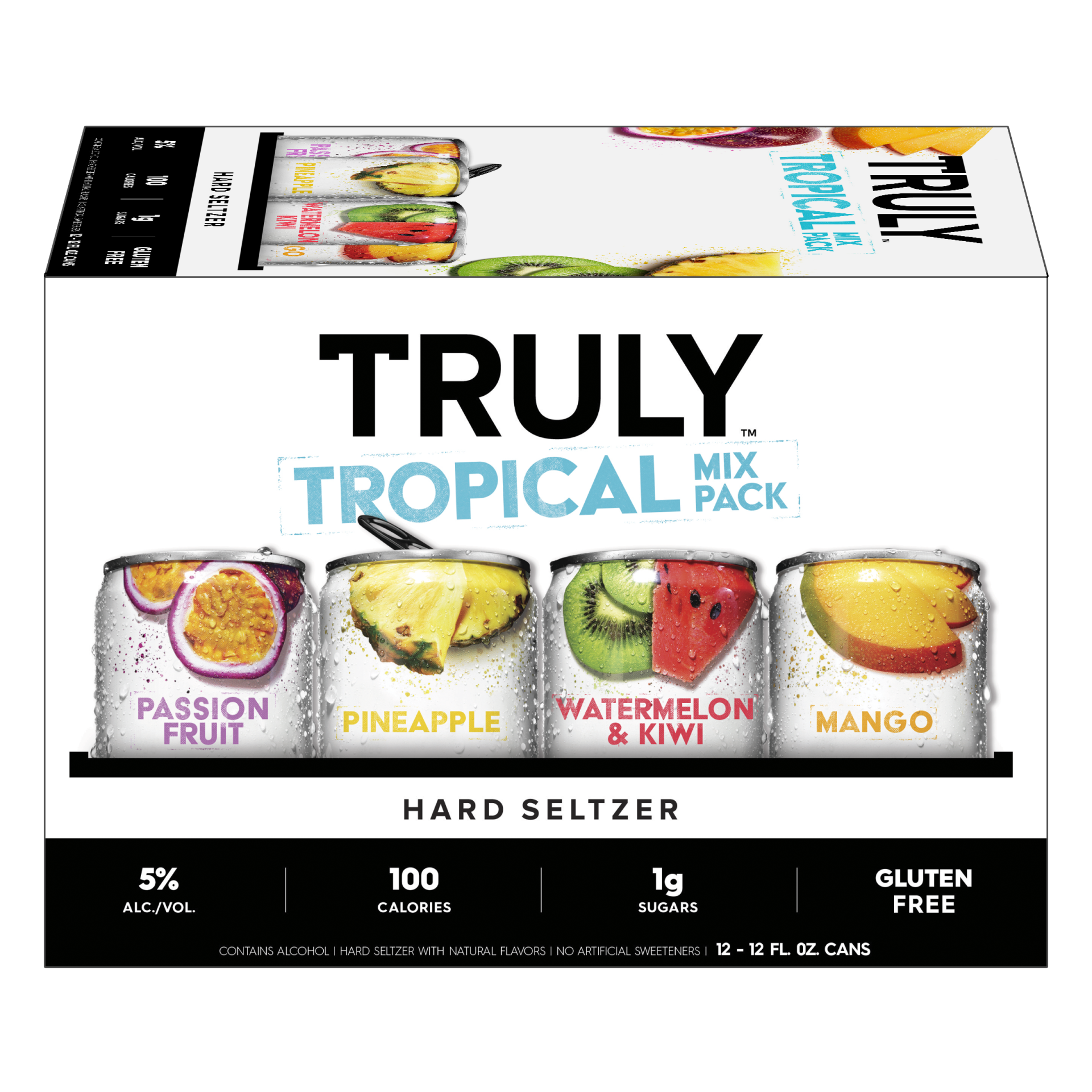 slide 4 of 5, TRULY Hard Seltzer Tropical Mix Pack, 12 ct; 12 oz