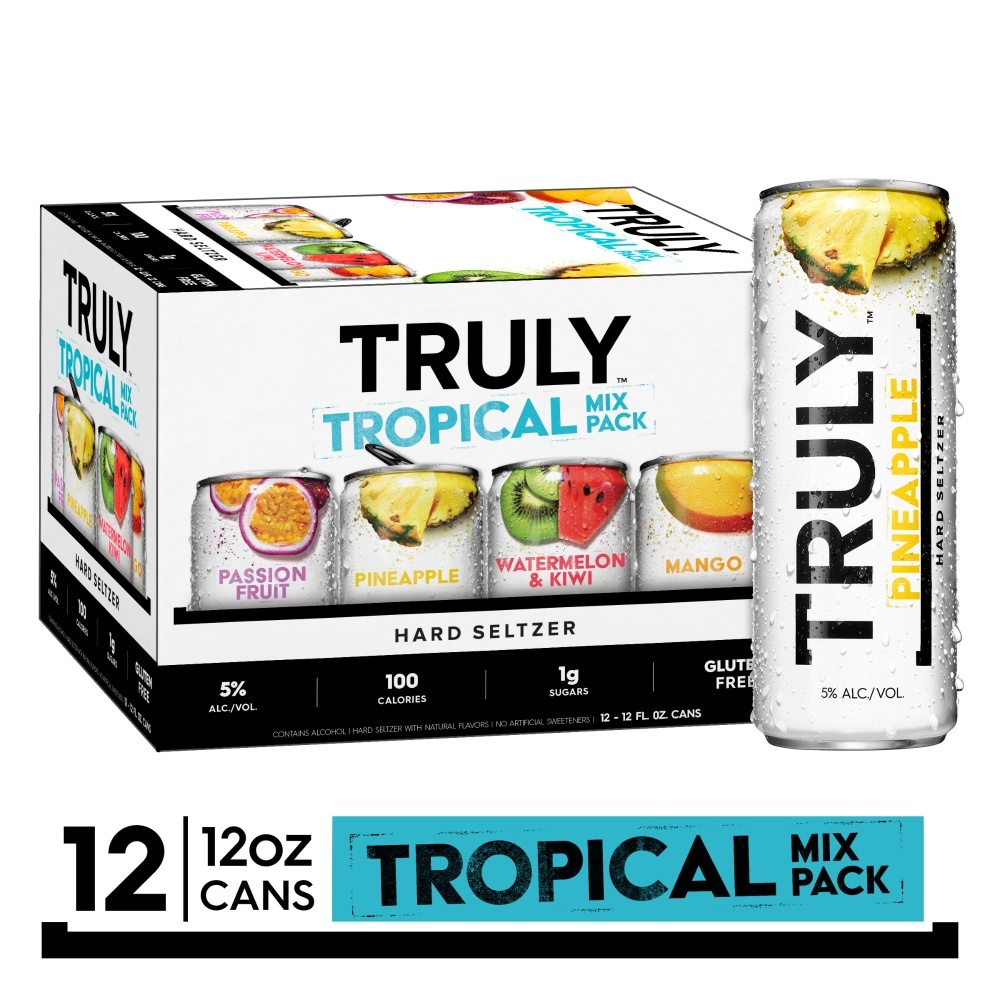 slide 1 of 5, TRULY Hard Seltzer Tropical Mix Pack, 12 ct; 12 oz