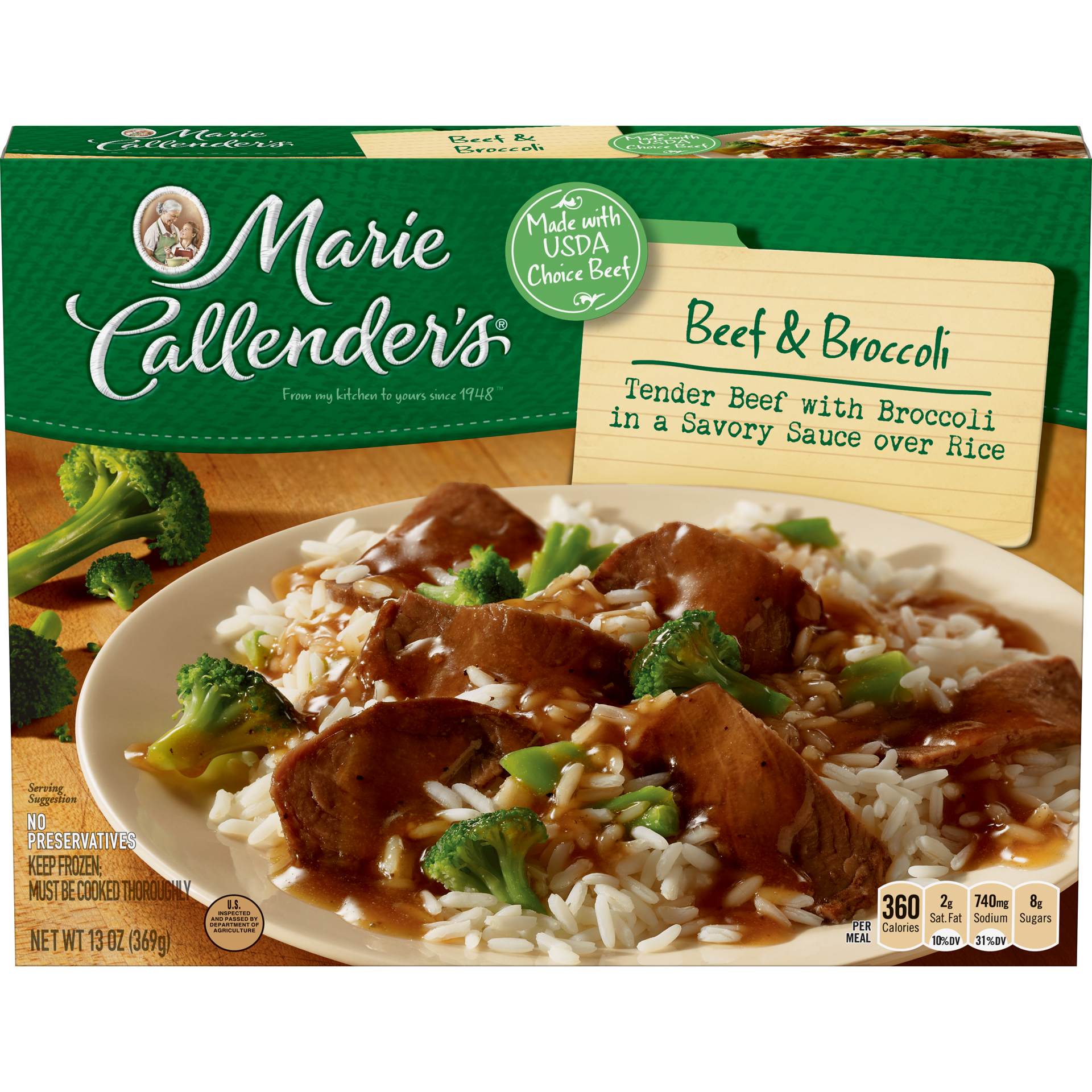 slide 1 of 2, Marie Callender's Beef & Broccoli Frozen Dinner, 13 oz