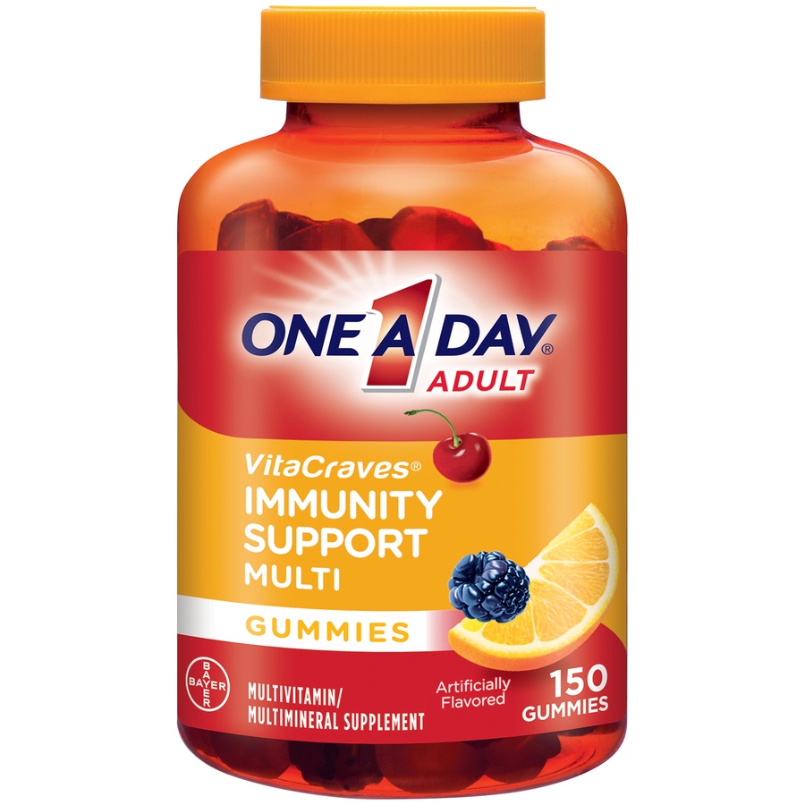 slide 1 of 1, One A Day Vitacraves Immunity Support Multivitamin Dietary Supplement Gummies, 150 ct