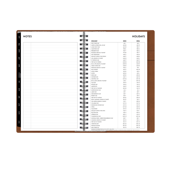 slide 3 of 8, 2025 Blue Sky Weekly/Monthly Refillable Planner Agenda, 5"" X 8"", Tan, January To December, 1 ct