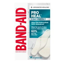 BAND-AID Brand Pro Heal Hydrocolloid Bandages, Waterproof, 14 ct