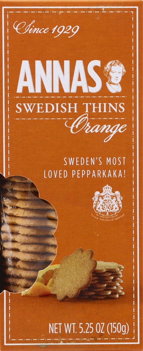 slide 1 of 13, Anna's Orange Swedish Cookie Thins, 5.25 oz