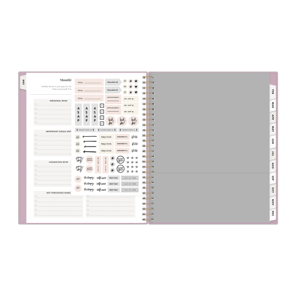 slide 5 of 7, 2025 Day Designer The Everygirl Monthly Planner, 8"" X 10"", Muted Lilac, January To December, 1 ct